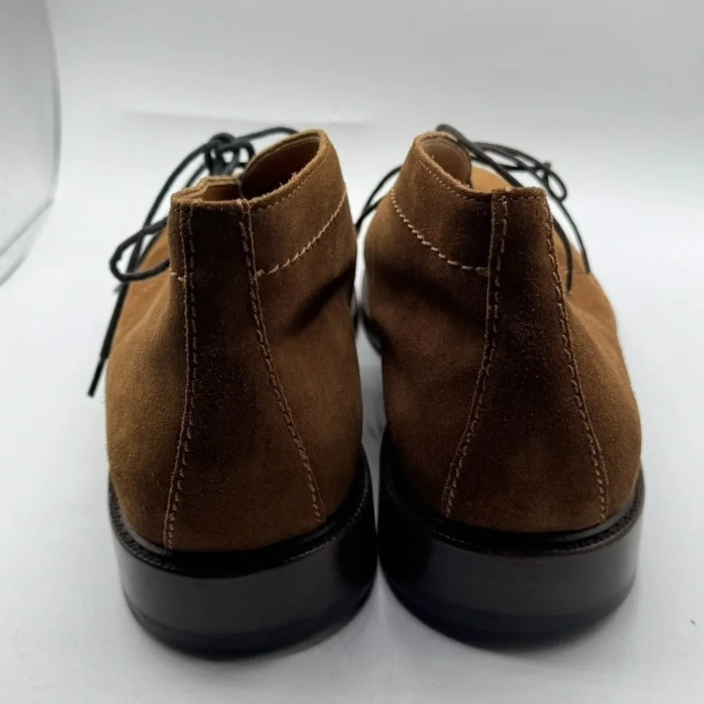 Antonio Maurizi Chukka Boots Mens It 43 US 9 Cognac Brown Suede Suitsupply Italy